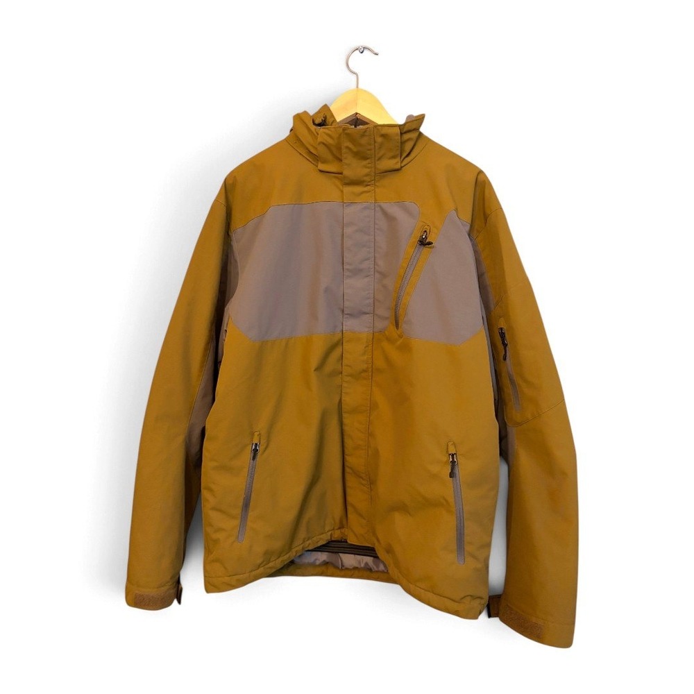 B360 Mens Hooded Technical Jacket Mustard Yellow Grey Colorblock Large